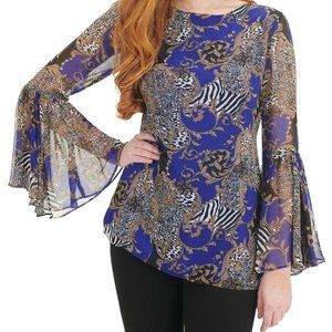 NYGARD / Mixed Print Pleated Sleeve Tunic
